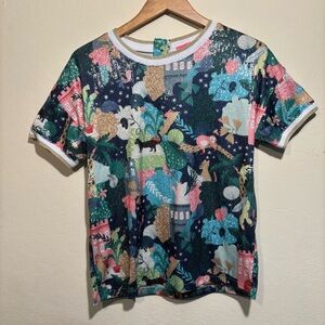 RARE Vilagalo Nathalie Sequined Knight’s Tale Patterned Top size XS